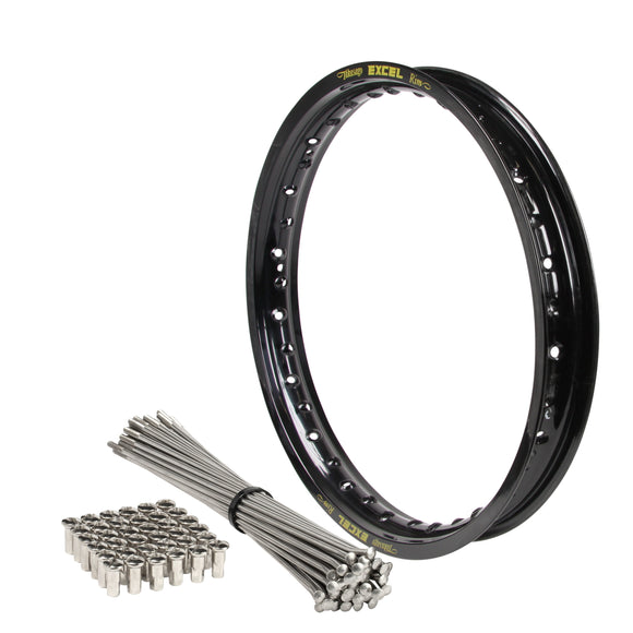 HONDA CRF250 RALLY 2019 Rear 18x2.15 36h Excel   Black  Rim and Spoke Kit