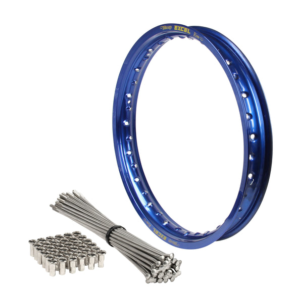 Suzuki RMZ 2005-2025 (18x2.15) OEM Rear Bulldog Spoke Set & Blue Excel Rim