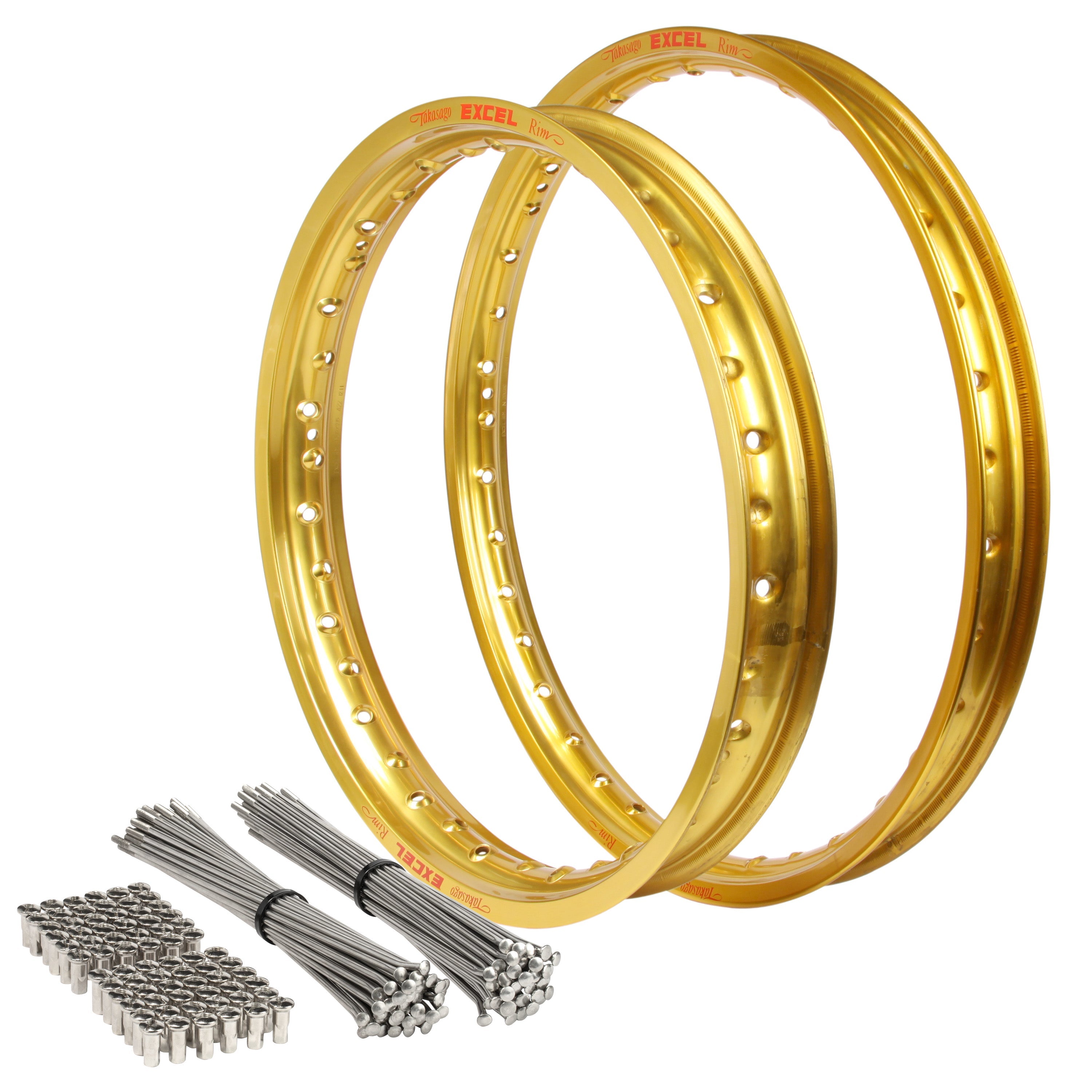 Yamaha YZ-YZF-WRF 2002-2008 21/18 OEM Front/Rear Gold Excel Rim & Bulldog Spoke Set