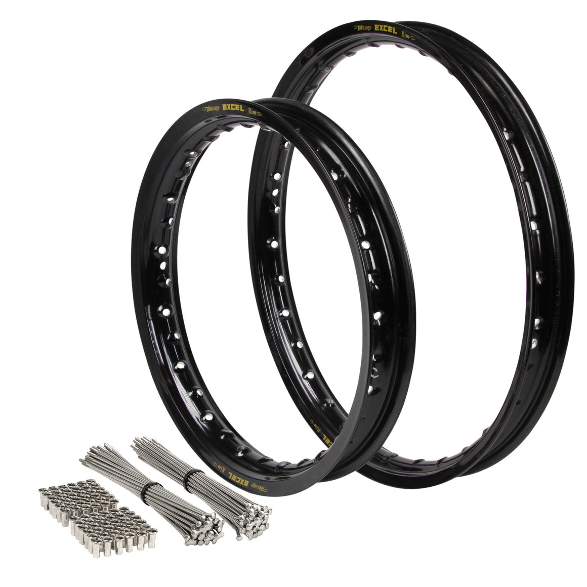 Ktm Rim Sets KTM 85SX 2004-2025 19/16 OEM Front/Rear Black Excel Rim & Bulldog Spok ...