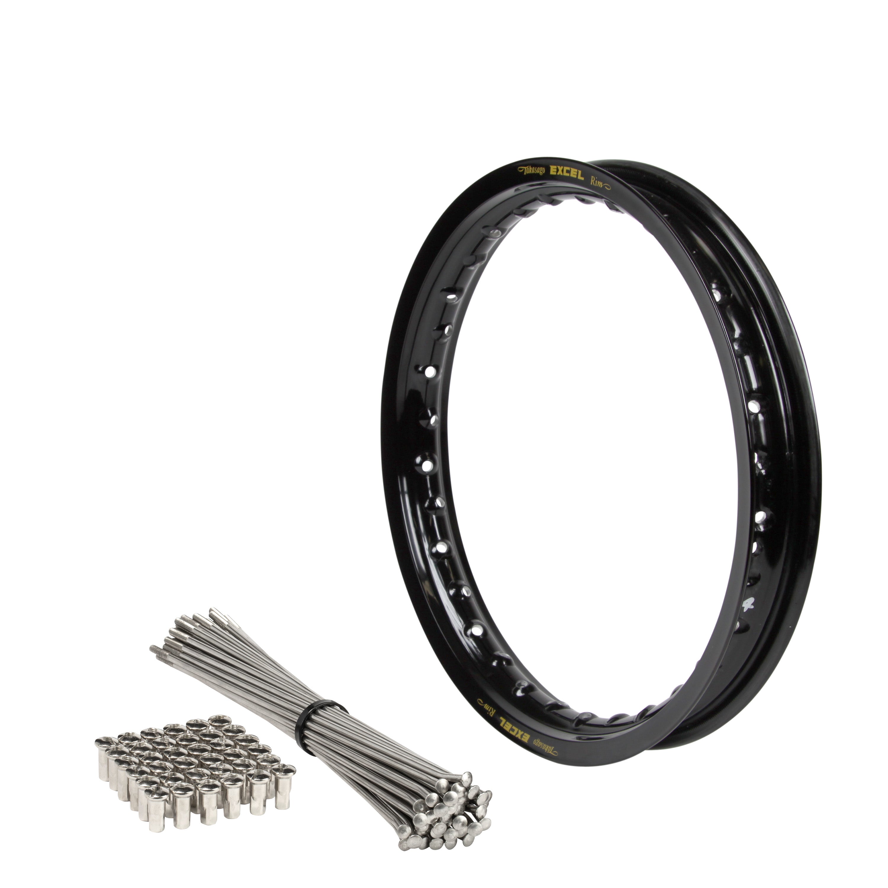 Suzuki RM80-RM85 1990-2025 (16x1.85) OEM Rear Bulldog Spoke Set & Black Excel Rim