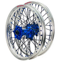 DID DirtStar / Axiom Sherco SE/SEF 2009-26 Silver Rim / Blue Hub / Black Spokes / Blue Nipples 21x1.6/18x2.15 Enduro Wheel Set-1