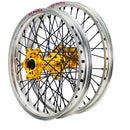 DID DirtStar / Axiom Honda CRF250-450R 2014-26 Silver Rim / Gold Hub / Black Spokes / Black Nipples 21x1.6/18x2.15 Enduro Wheel Set-1