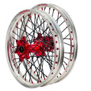 DID DirtStar / Axiom Honda CRF250-450X 2004-17 Silver Rim / Red Hub / Black Spokes / Red Nipples 21x1.6/18x2.15 Enduro Wheel Set-2