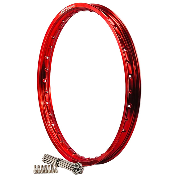Honda CR125-250 1989-1994 (21x1.6) OEM Front Bulldog Spoke Set & Red DID Dirt Star Rim