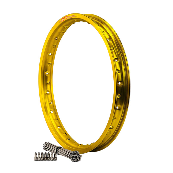 Suzuki RMZ250 2007-2026 (19x1.85) OEM Rear Bulldog Spoke Set & Yellow DID Dirt Star Rim