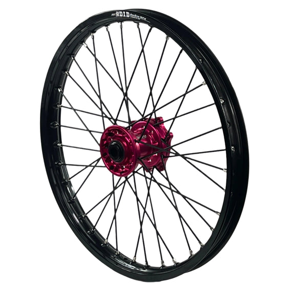 ENVY/DID STX Yamaha YZ250-450F 2014-2025 21/19x2.15 Black / Hot Pink with BLACK Spokes Wheel Set