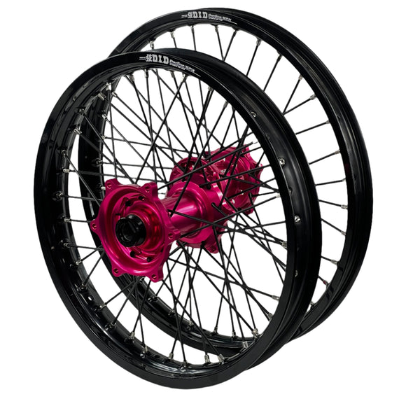 ENVY/DID STX KTM EXC-EXCF 125-450 2003-2013 21/18x2.15 Black / Hot Pink with Black Spokes Wheel Set