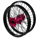 ENVY/DID STX KTM EXC-EXCF. HQVA TE-FE, Gas Gas EC 125-450 2024-2025 21/18x2.15 Black / Hot Pink with Black Spokes Wheel Set-1