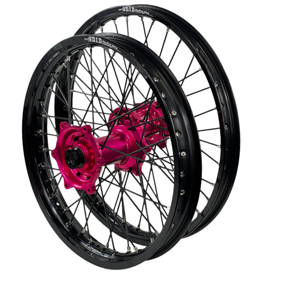 ENVY/DID STX KTM EXC-EXCF 125-450 2003-2013 21/18x2.15 Black / Hot Pink with Black Spokes Wheel Set
