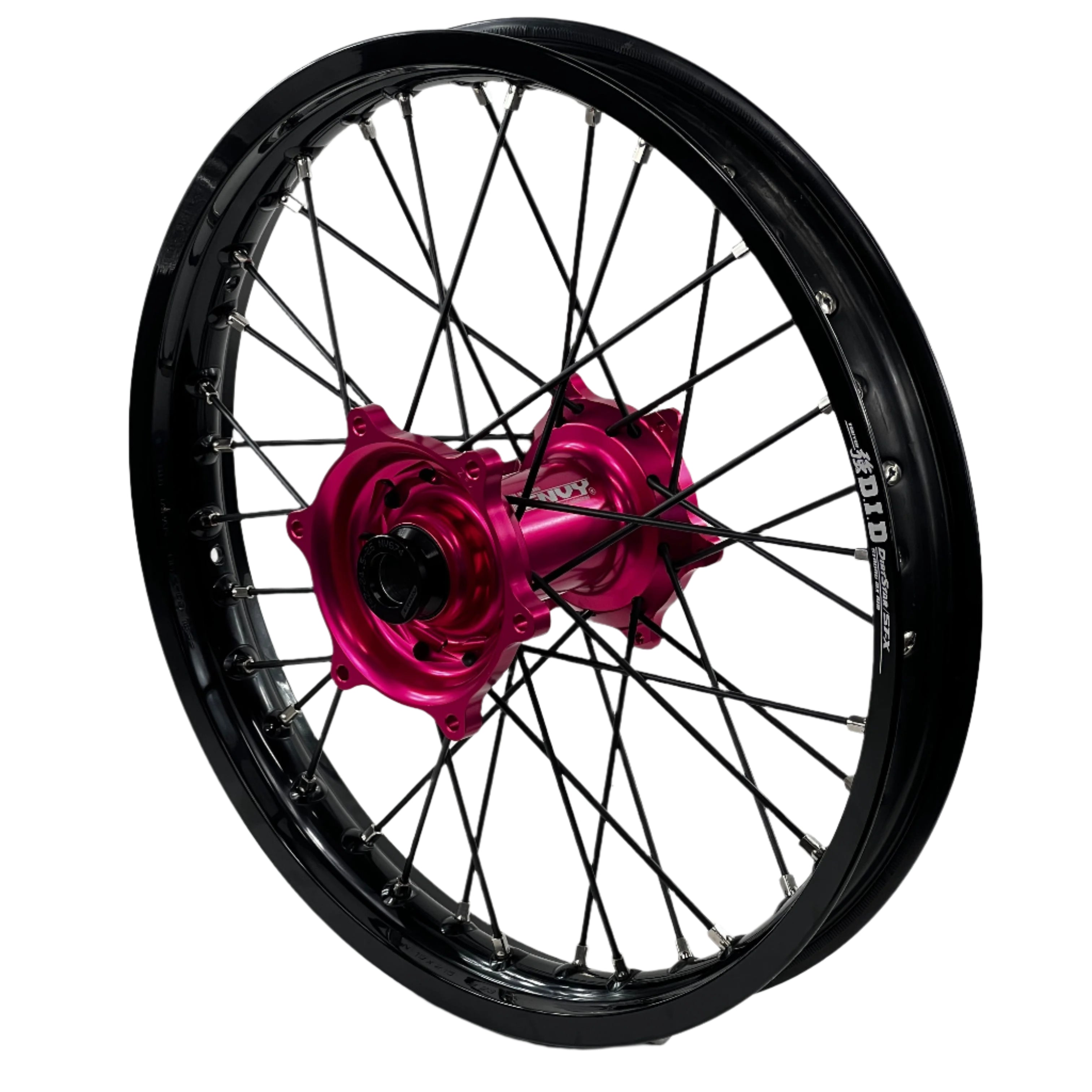 ENVY/DID STX Honda CRF250-450R 2014-2025 21/19x2.15 Black / Hot Pink with BLACK Spokes Wheel Set