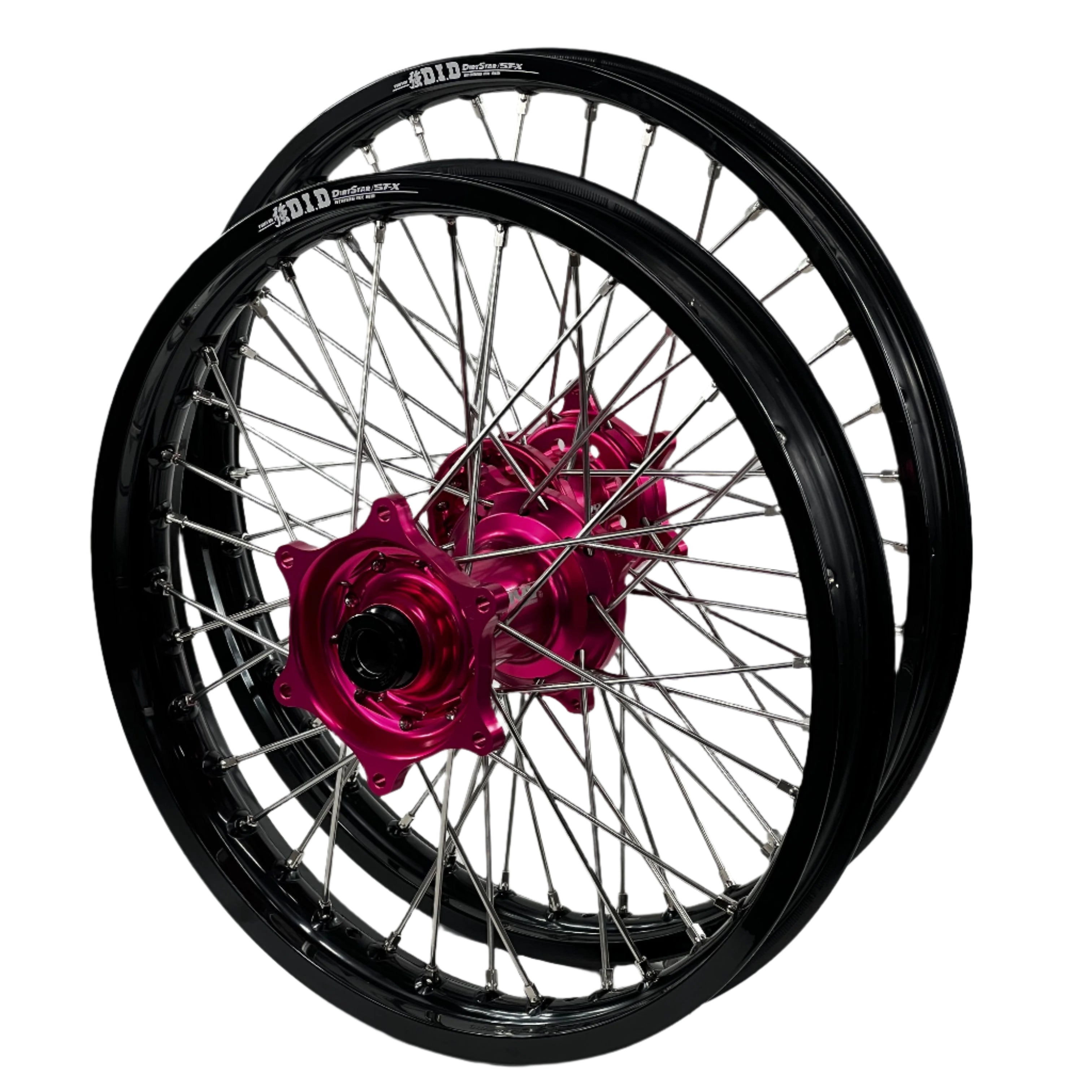 ENVY/DID STX KTM SX-SXF 125-450 2003-2012 21/19x2.15 Black / Hot Pink Wheel Set