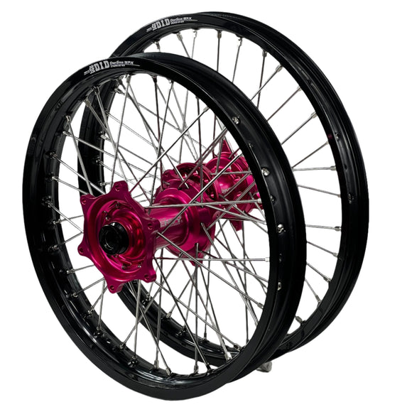 ENVY/DID STX KTM SX-SXF. HQVA TC-FC, Gas Gas MC 125-450 2023-2025 21/19x2.15 Black / Hot Pink Wheel Set
