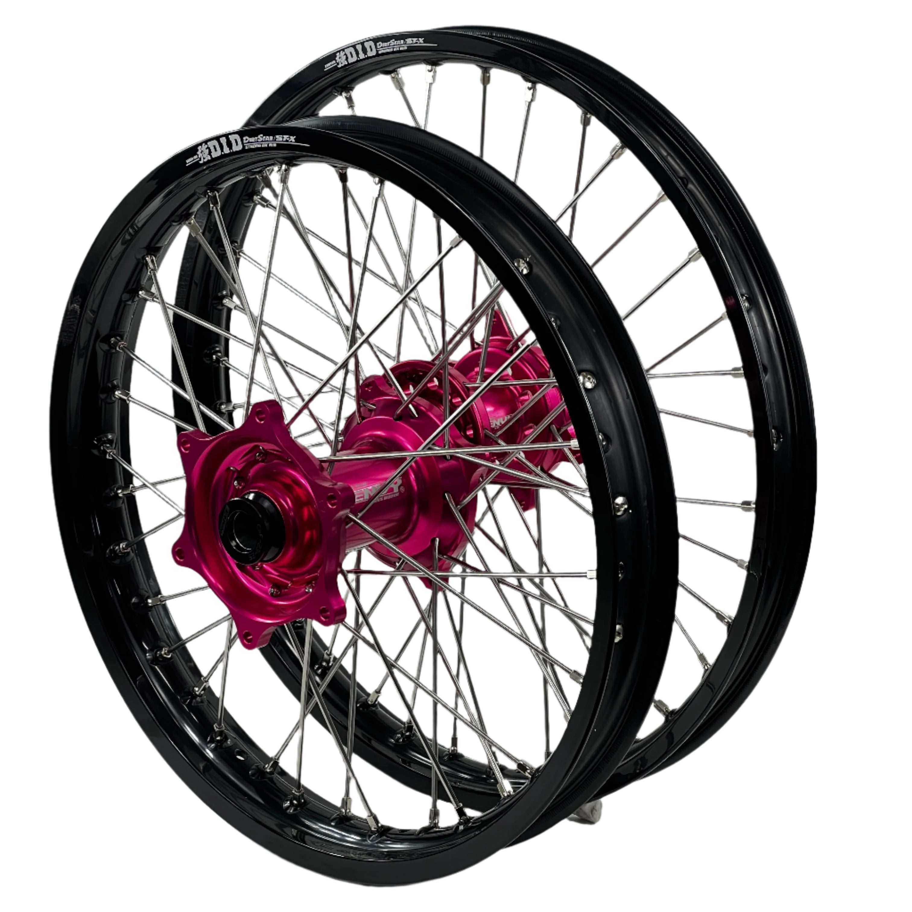 ENVY/DID STX KTM SX-SXF 125-450 2003-2012 21/19x2.15 Black / Hot Pink Wheel Set