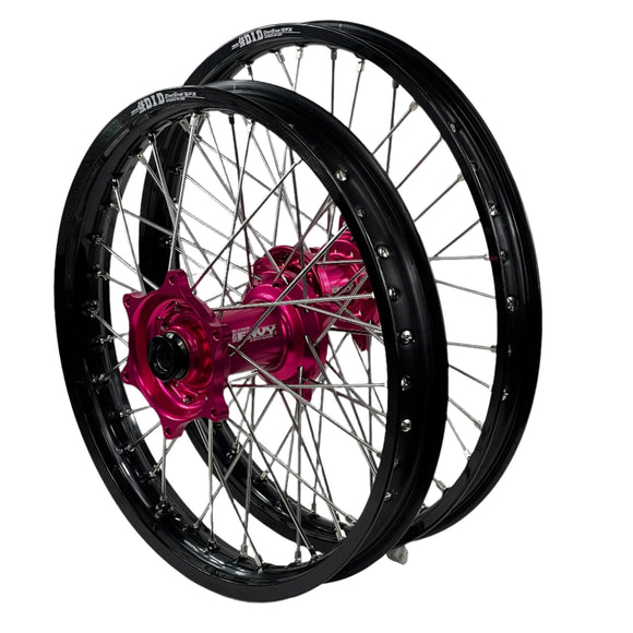 ENVY/DID STX KTM EXC-EXCF. HQVA TE-FE, Gas Gas EC 125-450 2014-2022 21/18x2.15 Black / Hot Pink Wheel Set