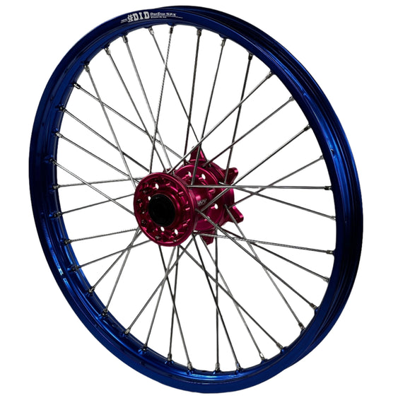 ENVY/DID STX KTM SX-SXF. HQVA TC-FC, Gas Gas MC 125-450 2023-2025 21/19x2.15 Blue / Hot Pink Wheel Set