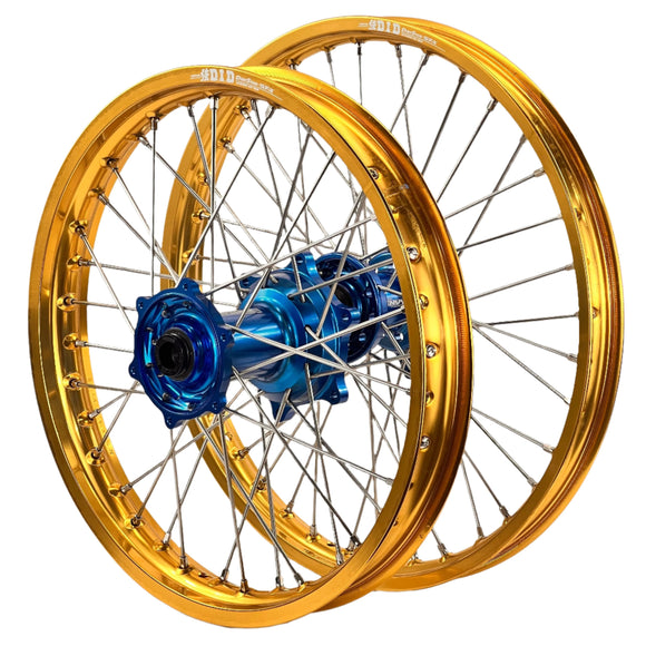 Envy/DID 21/18x2.15 Yamaha YZ250-450F 2014-25 Gold/Blue Wheel Set