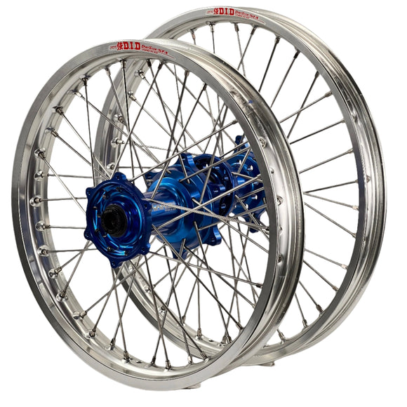 Envy/DID 21/19x2.15 Suzuki RM125-250 2000 Silver/Blue Wheel Set