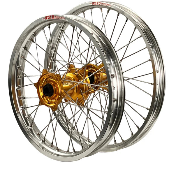 ENVY / DID STX 21/18x2.15 Honda XR400 1996-08 Silver Rim / Gold Hub Wheel Set