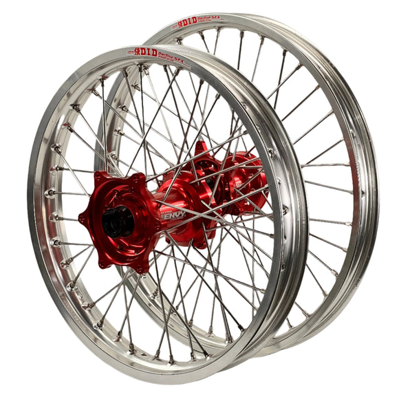 Envy/DID 21/19x2.15 KTM SX-SXF 2013-14 Silver/Red Wheel Set
