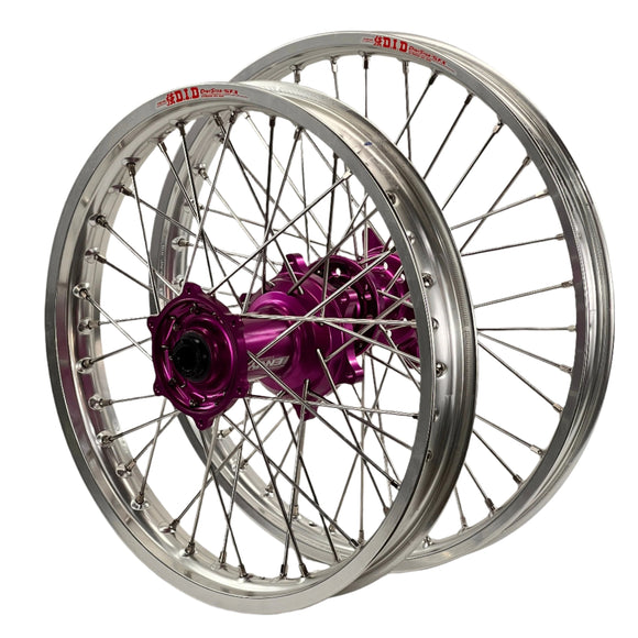Envy/DID 21/19x2.15 Kawasaki KX125-250-500 1993-1998 Silver/Purple Wheel Set