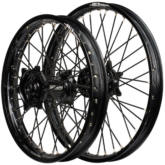 Envy/DID 21/19 Kawasaki KX125-250-250F 04-05 Black Rim / Black Hub Black Spokes Wheel Set