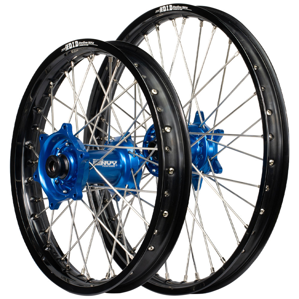 Blue Yz Rims Envy/DID Yamaha YZ125-250 1996-97 Black/Blue Wheel Set | Axiom Moto-X