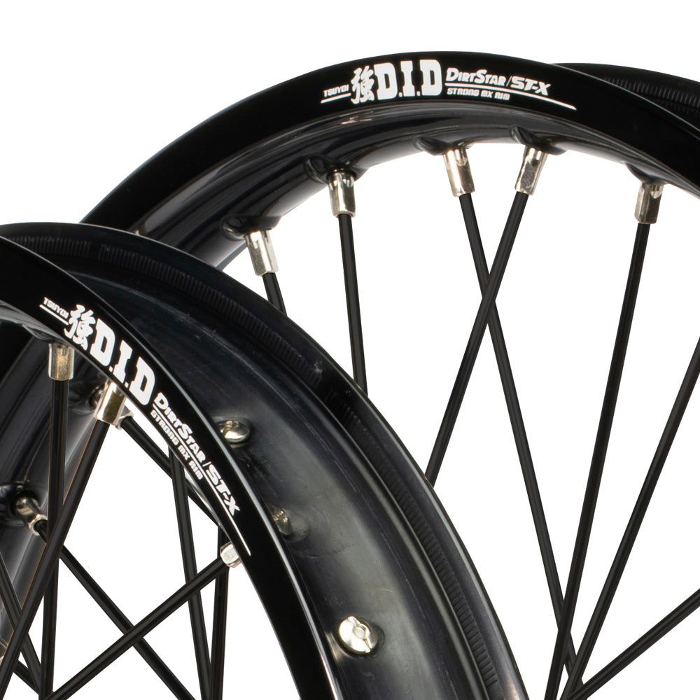 Envy/DID 21/19 Yamaha YZ125-250/YZ250-450F 99-07 Black Rim / Factory Hub Black Spokes Wheel Set