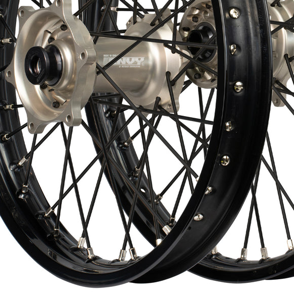 Envy/DID 21/19 Suzuki RMZ250-450 2007-24 Black Rim / Factory Hub Black Spokes Wheel Set