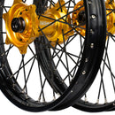 Envy/DID 21/19 Yamaha YZ125-250/YZ250-450F 99-07 Black Rim / Gold Hub Black Spokes Wheel Set-3