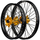 Envy/DID 21/19 Yamaha YZ125-250/YZ250-450F 99-07 Black Rim / Gold Hub Black Spokes Wheel Set-1