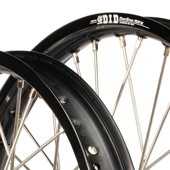 Envy/DID Kawasaki KX125-250-500 1999-02 Black/Green Wheel Set
