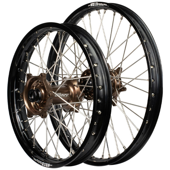 Envy/DID Suzuki RM125-250 1996-99 Black/Mag Wheel Set