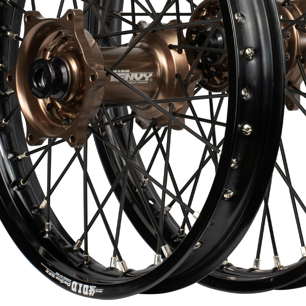 Envy/DID 21/19 Kawasaki KX125-250/KX250-450F 06-18 Black Rim / Mag Hub Black Spokes Wheel Set
