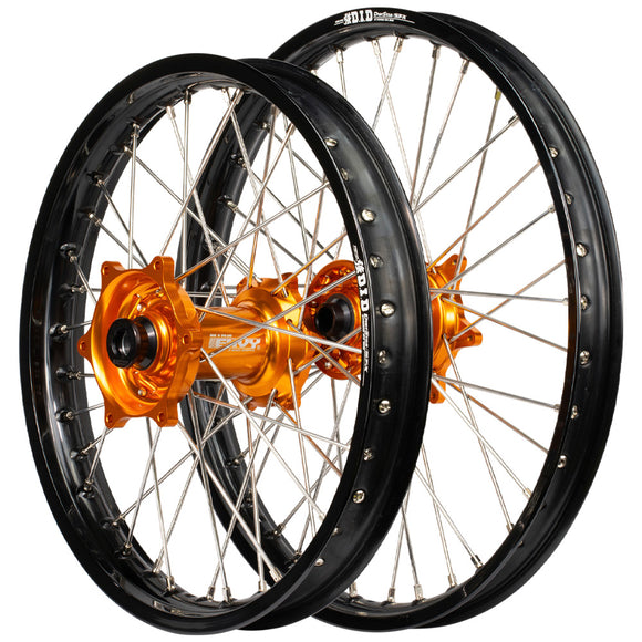Envy/DID 21/18 KTM SX-SXF 15-22, Husqvarna TC-FC 16-22 Black/Orange Wheel Set