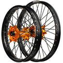 Envy/DID 21/19 KTM SX-SXF 2013-14 Black Rim / Orange Hub Black Spokes Wheel Set-1