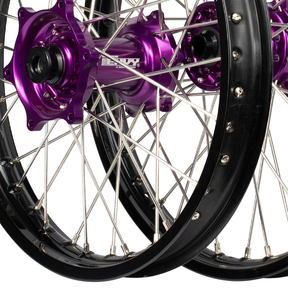 Envy/DID Kawasaki KX250F 21-24/ KX450F 19-24 Black/Purple Wheel Set