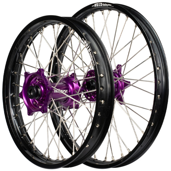 Envy/DID Kawasaki KX125-250-500 1999-02 Black/Purple Wheel Set