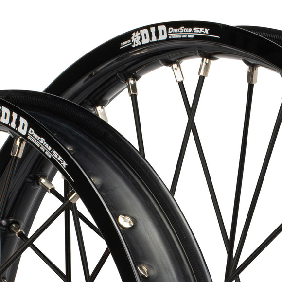 Envy/DID 21/19 KTM SX-SXF 03-12/ TC-FC 2014 Black Rim / Red Hub Black Spokes Wheel Set