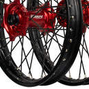 Envy/DID 21/19 Yamaha YZ125-250/YZ250-450F 99-07 Black Rim / Red Hub Black Spokes Wheel Set-3