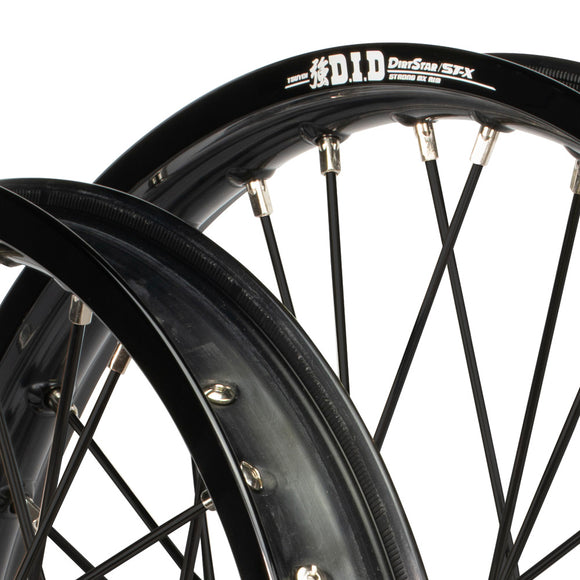 Envy/DID 21/18 KTM EXC-EXCF 16-23 / Husqvarna TE-FE 16-23 Black Rim / Silver Hub Black Spokes Wheel Set
