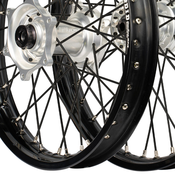 Envy/DID 21/19 Kawasaki KX125-250-500 1993-98 Black Rim / Silver Hub Black Spokes Wheel Set