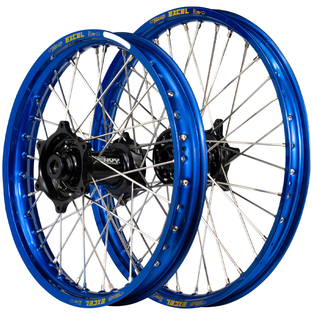 Envy/Excel 21/19 Suzuki RMZ250-450 2007-2024 Blue/Black Wheel Set