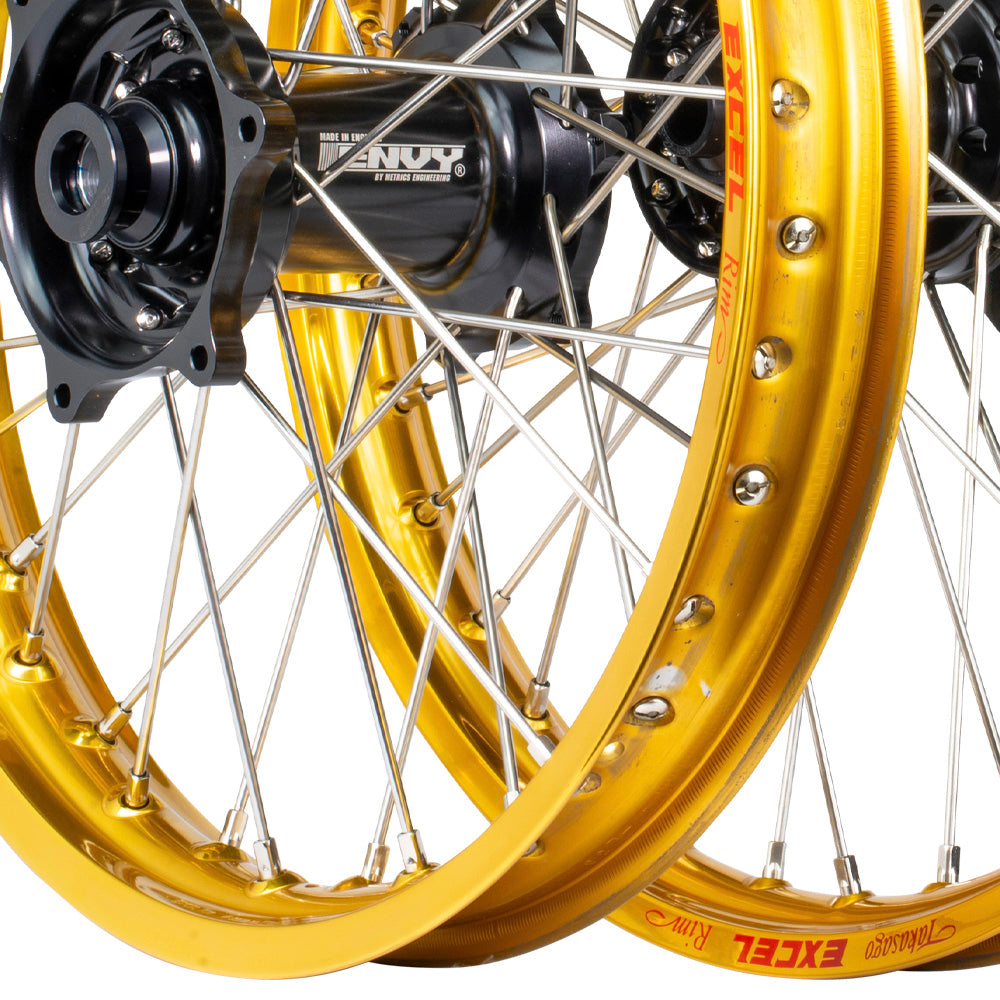 Envy/Excel 21/19 Suzuki RMZ250-450 2007-2024 Gold/Black Wheel Set