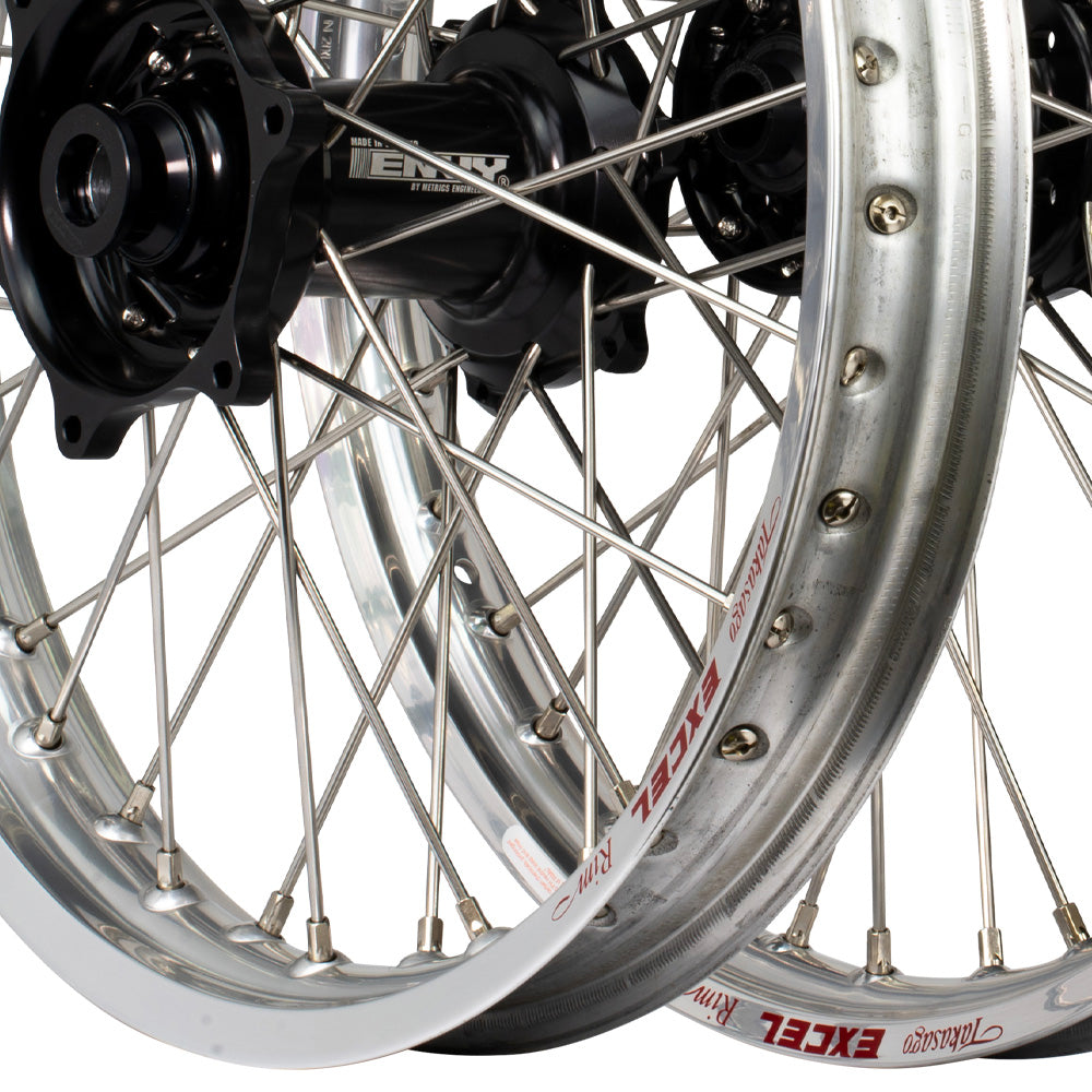 Envy/Excel 21/18 KTM EXC-EXCF 16-23 / Husqvarna TE-FE 16-23 Silver/Black Wheel Set