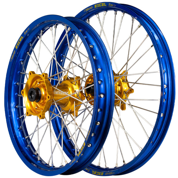 Envy/Excel 21/19 KTM SX-SXF 15-22 / Husqvarna TC-FC 16-22 Blue/Gold Wheel Set