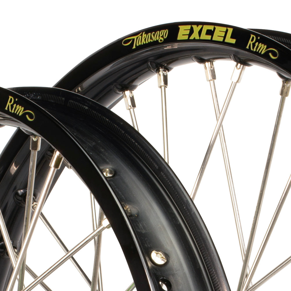 Excel/Envy 19x2.15/19x2.50 Honda KX250-450F 19-24 Black/Green Flat Track Wheel Set