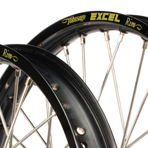 Envy/Excel Kawasaki KX125-250-250F 04-05 Black/Green Wheel Set