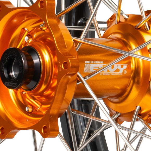 Excel/Envy 19x2.15/19x2.50 KTM SX-SXF/ TC-FC 15-22 Black/Orange Flat Track Wheel Set