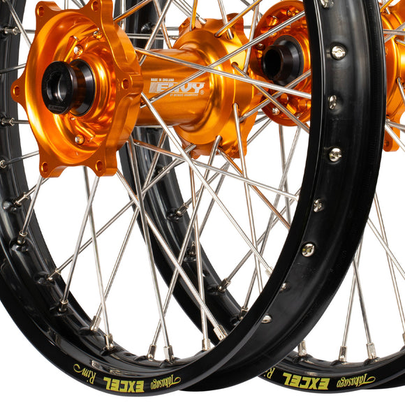 Excel/Envy 19x2.15/19x2.50 KTM SX-SXF/ TC-FC 15-22 Black/Orange Flat Track Wheel Set